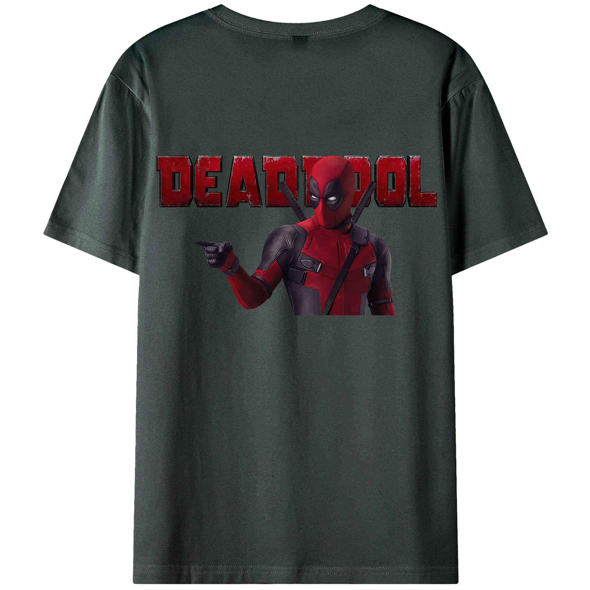 （画像用） Deadpool デッドプール 綿100％ メンズ半袖Tシャツ（バックプリント） 通気性